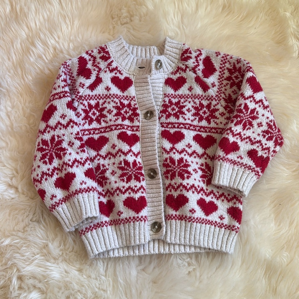 H&M HEART SNOWFLAKE CARDIGAN